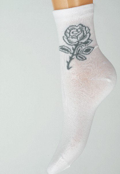 Ponožky slabé s růží