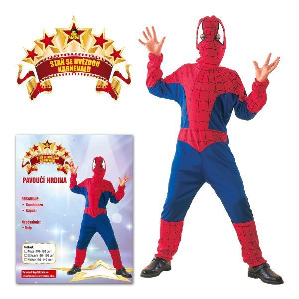 Karnevalový kostým Pavoučí muž vel. L (130-140 cm)
