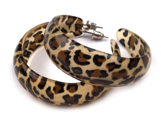 Náušnice plastové Ø50mm LEOPARD (1 pár)