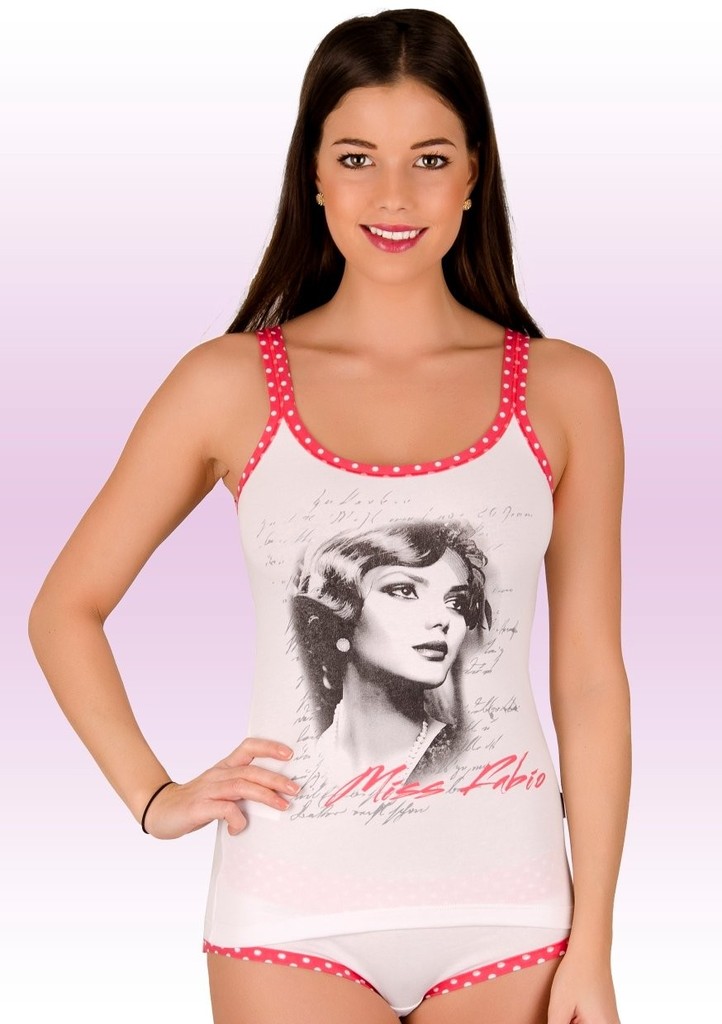 Dámská košilka na ramínka s obrázkem portrétu dívky