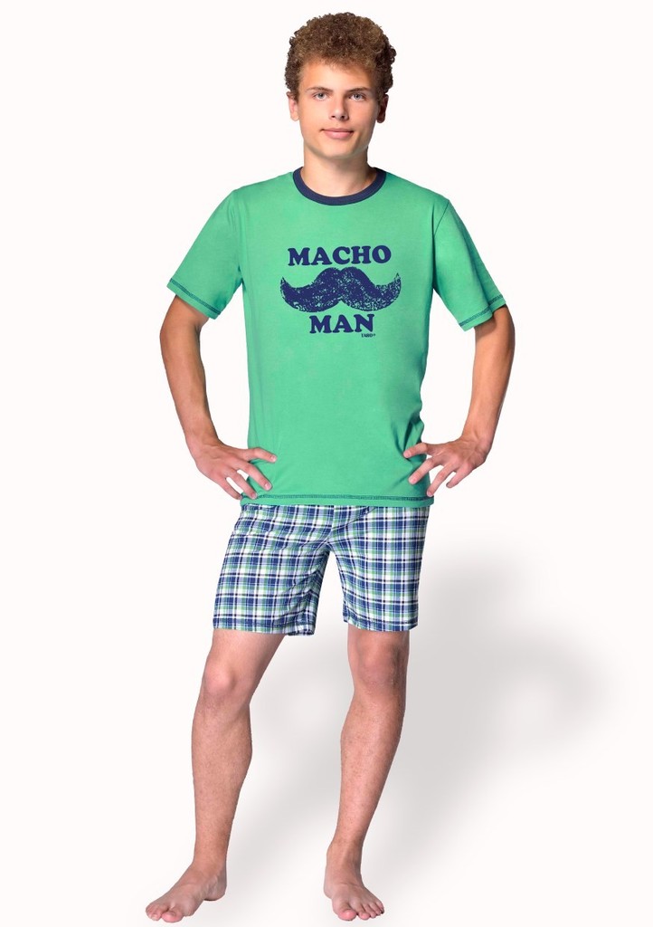 Chlapecké pyžamo s nápisem Macho man a kraťasy