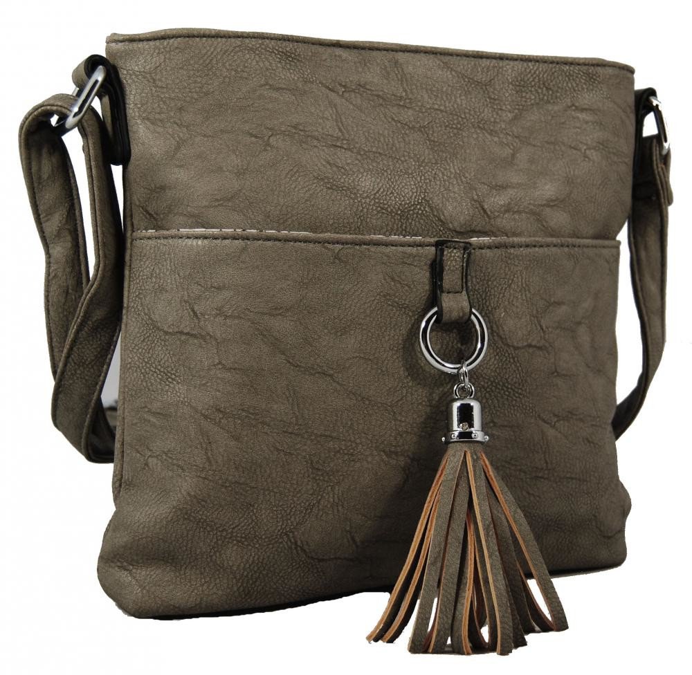 Malá crossbody kabelka S0716 šedo-hnědá