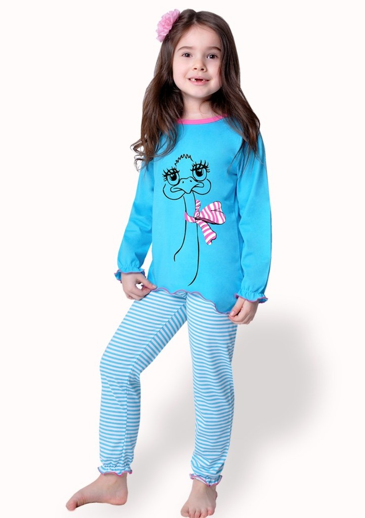 Dětské pyžamo s obrázkem pštrosa