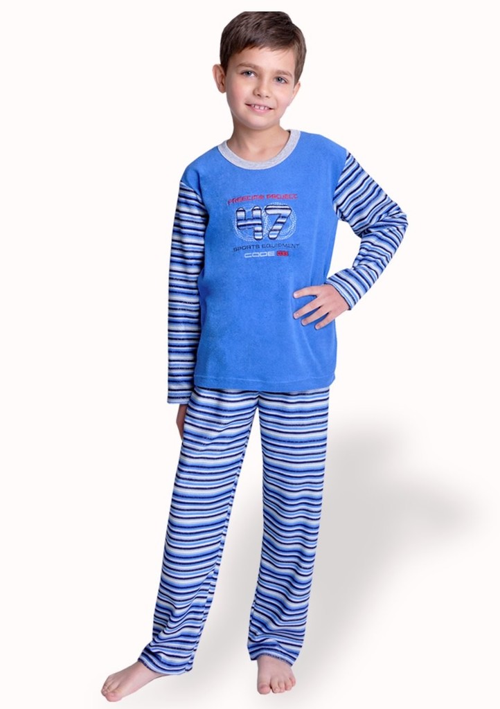 Dětské froté pyžamo se vzorem proužku