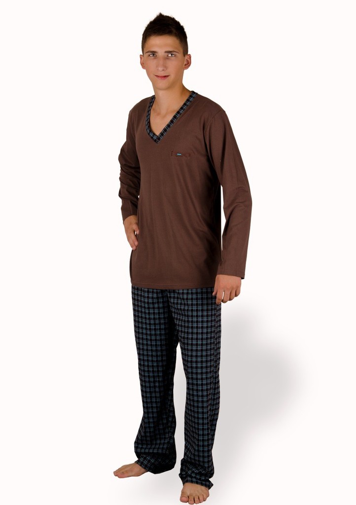 Pánské pyžamo s kalhotami se vzorem kostky