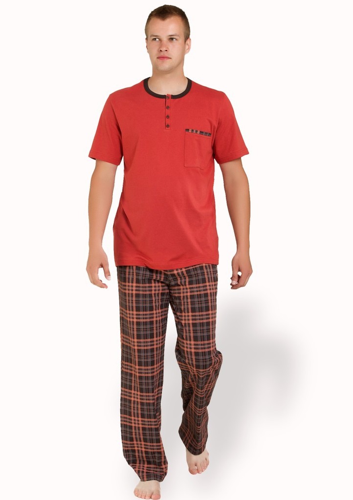 Pánské pyžamo s kalhotami se vzorem barevné kostky II