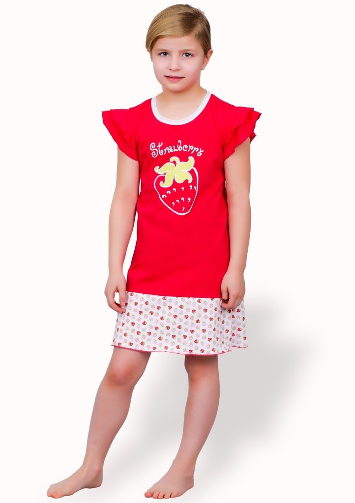 Dětská noční košile s obrázkem jahody