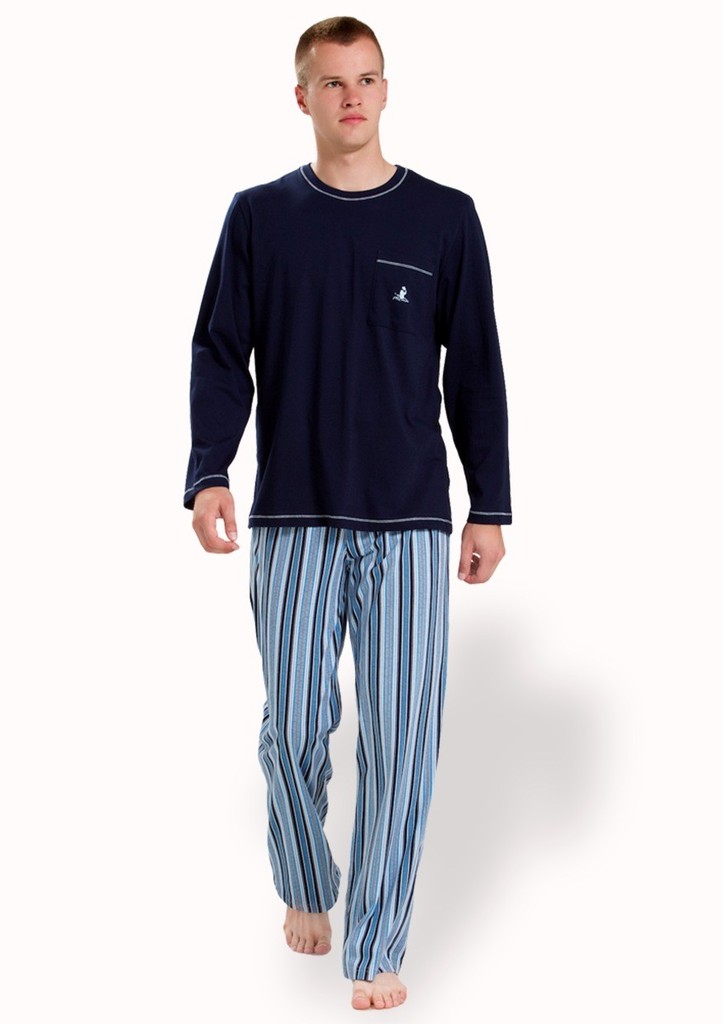 Pánské pyžamo s kalhotami se vzorem proužku