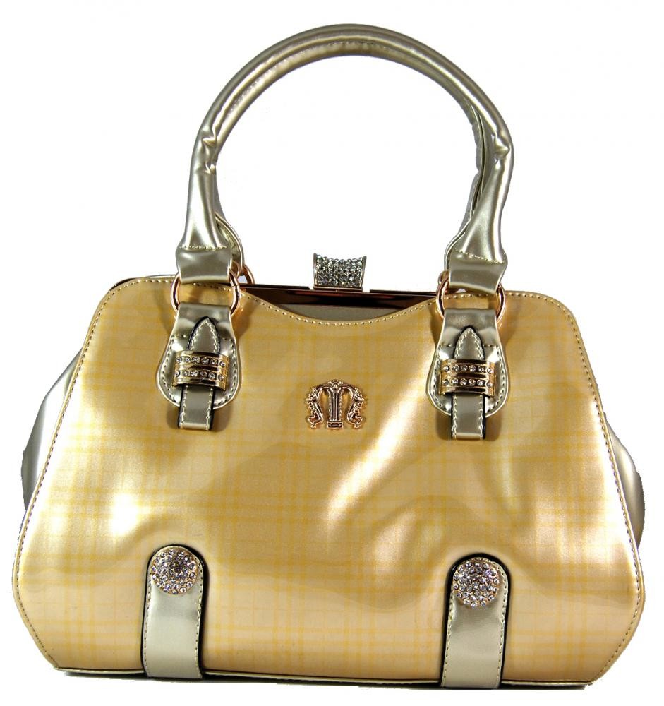 Luxusní lesklá stříbrno-zlatá kabelka do ruky fasco Berlin 89512