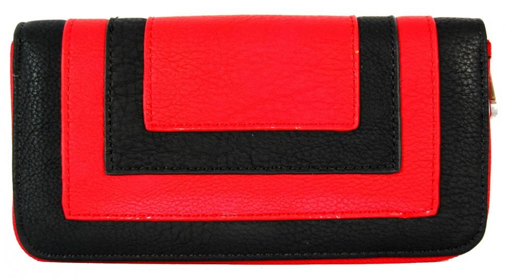 Praktická dámská zipová peněženka FD-020 červeno-černá