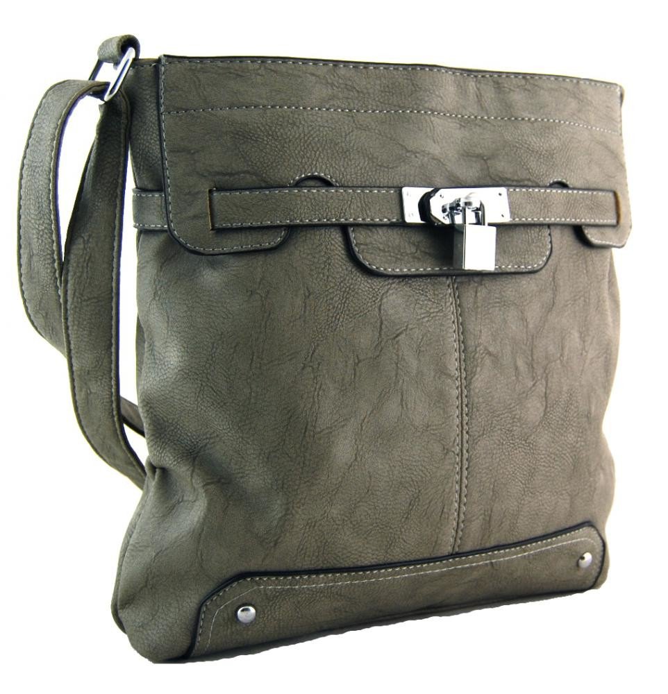 Crossbody kabelka se zámečkem S0708 šedá