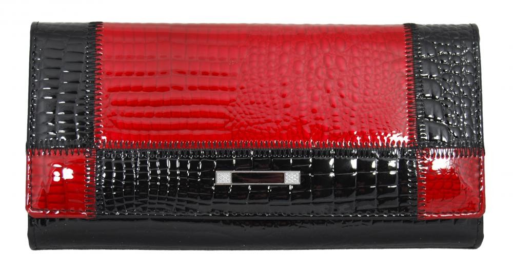 Dámská kožená peněženka Cossroll 05-5242 černo-červená