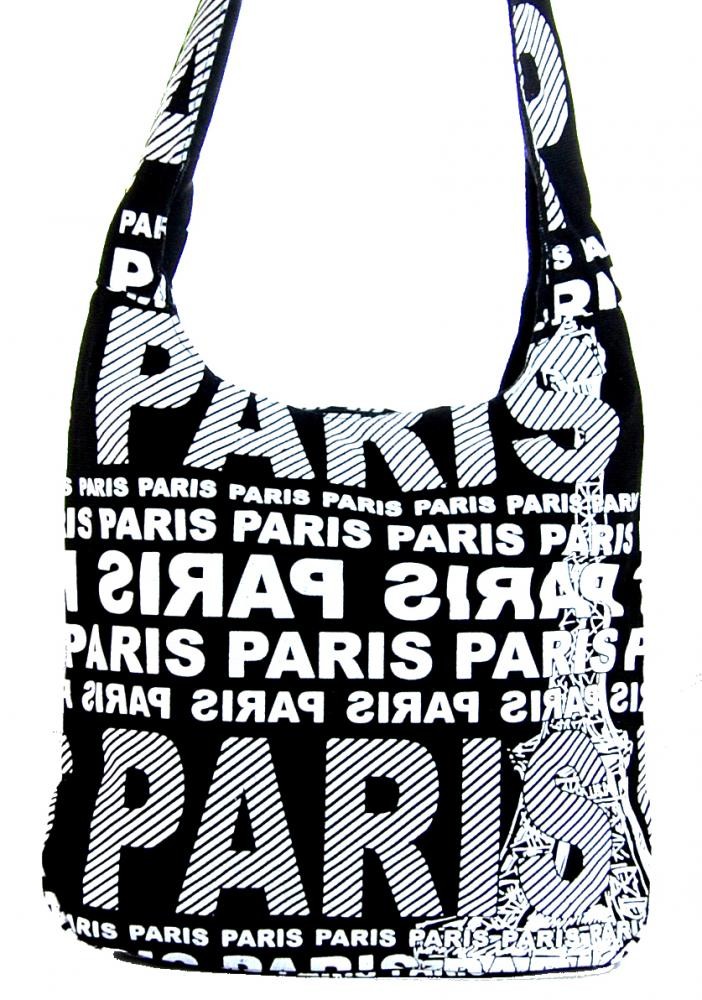 Moderní crossbody taška PARIS s bílým potiskem