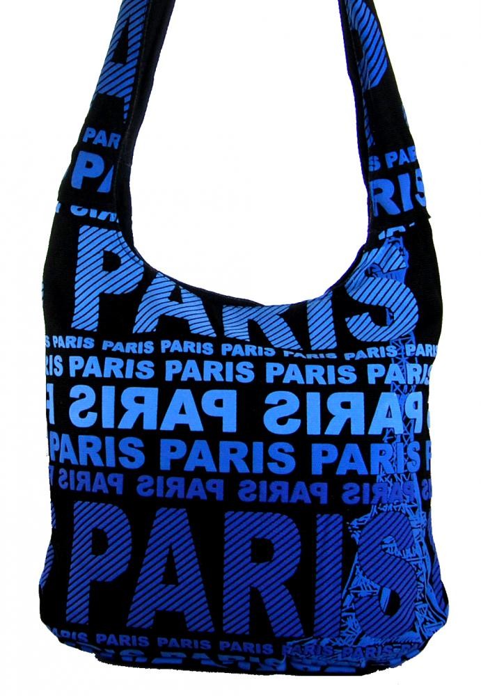 Moderní crossbody taška PARIS s modrým potiskem