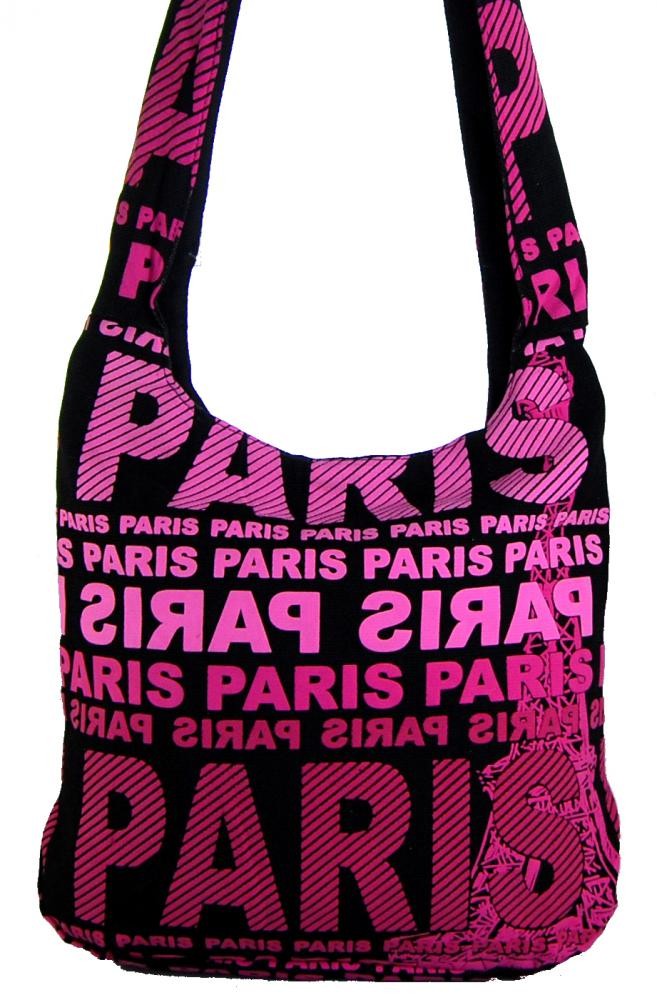 Moderní crossbody taška PARIS s růžovým potiskem