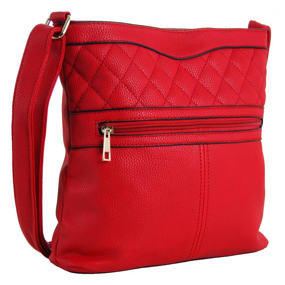 Crossbody kabelka s prošíváním H0359 červená