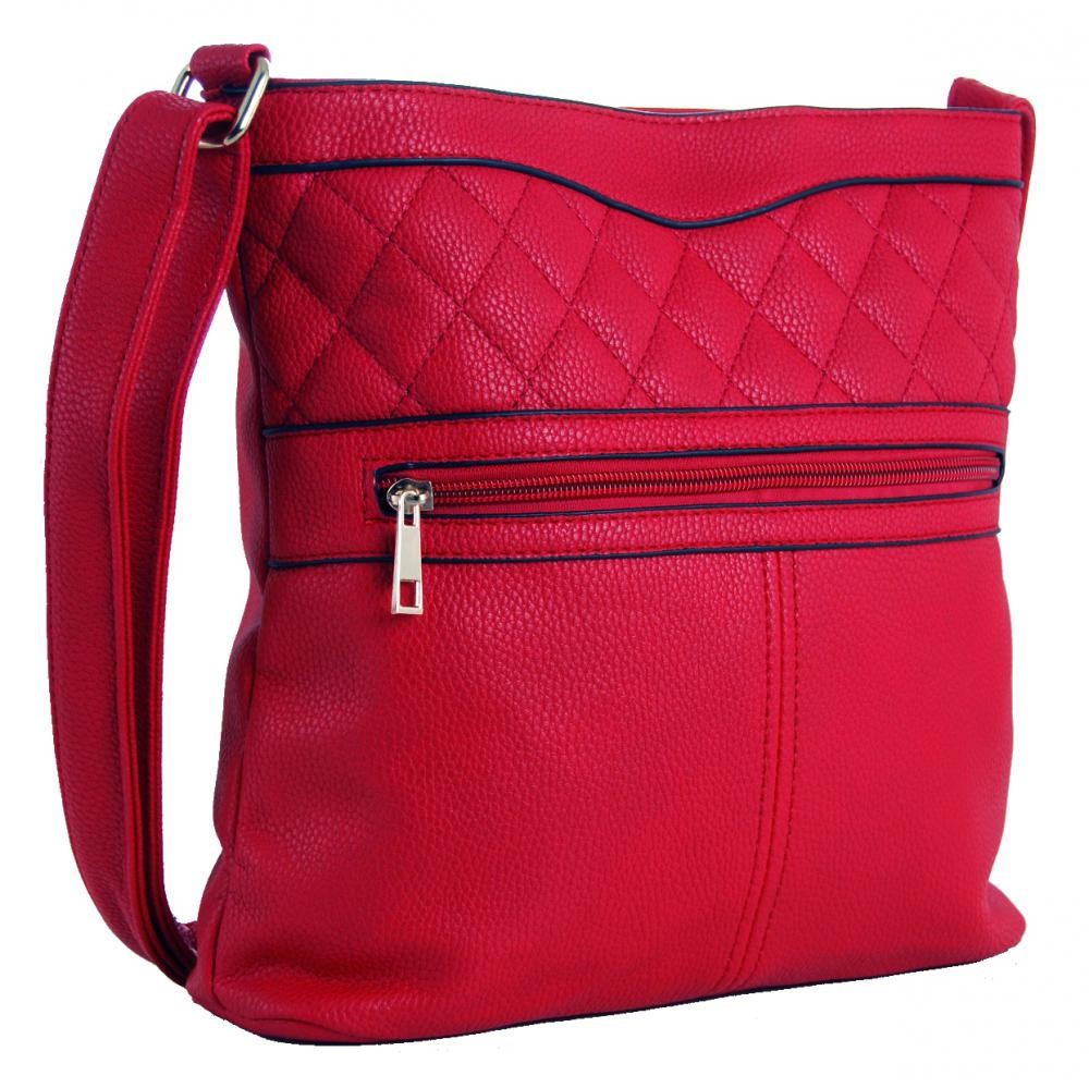 Crossbody kabelka s prošíváním H0359 malinová