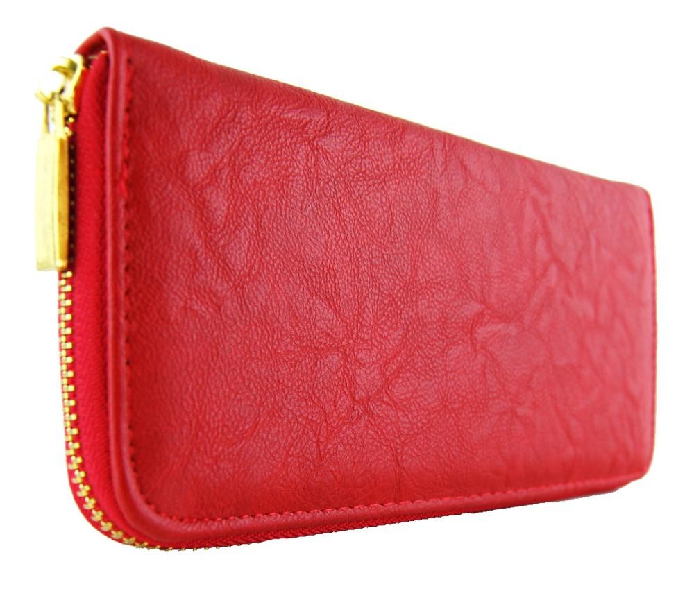 Praktická dámská peněženka červená FD-001